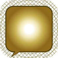 Phaino app icon — gold speech bubble with inner light